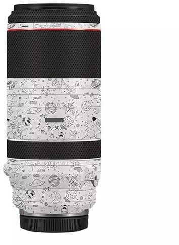 Autocollant pour objectif d'appareil photo - 100 - 500 - Film de protection pour Canon RF 100-500 mm F4,5-7,1 L est USM, Dessin animé espace blanc, Moderne