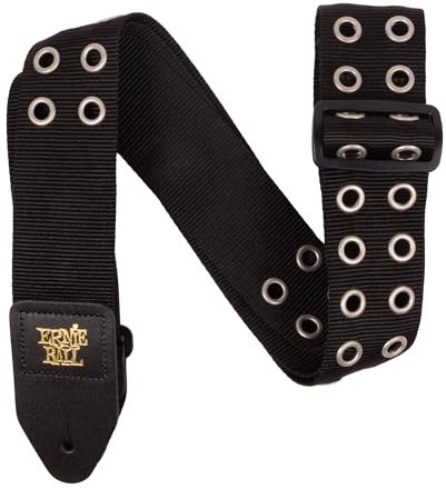 Ernie Ball Premium Gitarrengurt/Bassgurt, Silber (Hole Lotta Metal Silver)