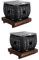 Happyyami 2St Grill Korb Outdoor-Ofen Kochen wok im Freien Mäusespeck Taco Herd Platte raucherzeuger smocker bratenblech формы для выпечки räuchern räucherofen Bratengestell Holz Black