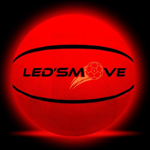 LedsMove LED Leuchtender Basketball Outdoor Größe 7, leuchtende Spiele im Dunkeln, Leucht Ball Indoor and Outdoor Größe 7 USB Wiederaufladbar