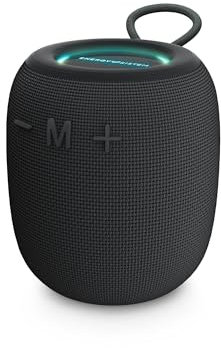 Energy Sistem– Altavoz Bluetooth (Bluetooth 5.3, 18 Horas de batería, IPX6, True Wireless, Plástico 100% Reciclado, Luces LED) (Negro)