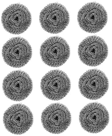 JECOMPRIS 12pcs Metal Scrubber Dish Scrubber Sponge Wire Dish Brush Steel Wool Pot Kitchen Cleaning Supplies