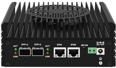 KINGDEL Powerful Mini Desktop Computer Twin Lake N355 up to 3.90GHz, 16GB DDR5 RAM 1TB NVMe SSD, 2 * 10G SFP+ 2* i226-V 2.5G Mini Router PC with Dual Display 2*HD Support 4K 5xUSB 1xTF Type-C W-11 Pro