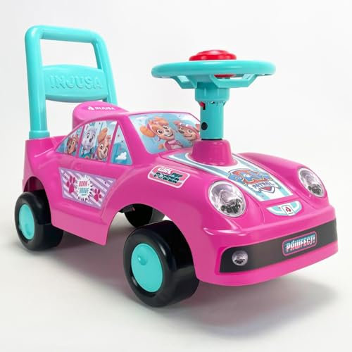 Laufmotorrad Kinder 12 Monate Paw Patrol Skye Everest Lenkrad + Hupe - Rutschfahrzeug Ergonomisch + Tragbar + Griffiger Griff + Breite Räder Rosa für Mädchen | INJUSA