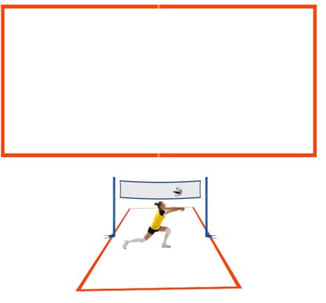 Beach Volleyball Lines, Court Boundary Markers, Heavy Duty Adjustable Tape, Portable Reusable Set, Full Size, for Outdoor Games Training Tournaments, 30x30x6cm Black Red Blue