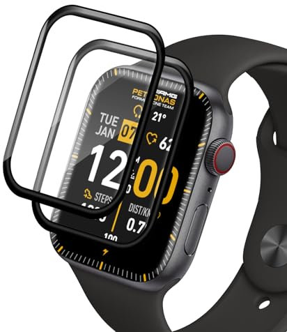 Carantee 2 Pièces Verre Trempé pour Apple Watch Serie 7/8 45mm, HD Haute Sensibilité Film Protection écran pour Watch 45mm, Ultra Résistant Dureté 9H vitre protection, Sans Bulles Protection D'écran