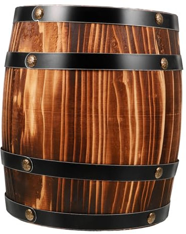 FUTUREORYY Holzfass Deko Kleines Weinfass Dekorationsstück für Küche Bar und Garten aus Robustem Holz als Blumenübertopf oder Fotorequisit
