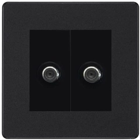 BG Evolve Matt Black Double Satellite Socket PCDMB642B