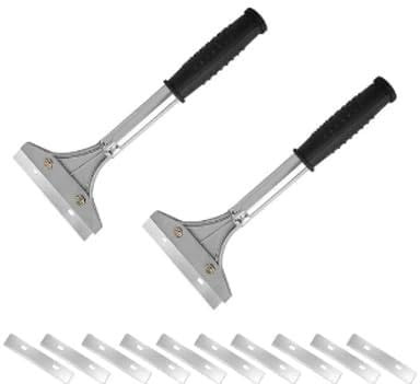 Wallpaper Scraper Tool, 2 Pack Heavy Duty Wall Scraper Tool Non-Slip Soft Grip Paint Scrapers with 30 Replace Accessories Duty Durable Effortless Removal of Wallpaper Floor Tiles Comes
