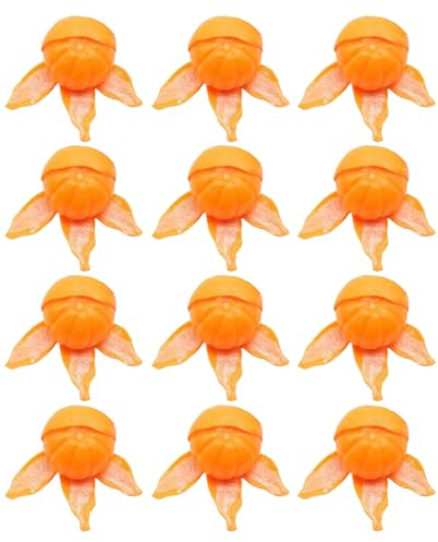 AMSLSIU 12 Morceaux d'oranges pelées simulées, pressées pour réduire et rebondir Les Oranges Jaunes, Jouets Anti-Stress Orange