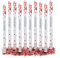 Relaxdays 10 x Party Popper 80 cm rote Herzen im Konfettikanonen Set, Konfetti Bombe für Hochzeit und Geburtstag, Konfetti Shooter 6-8 m Effekthöhe, rot metallic
