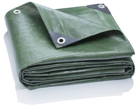 GardenMate 3 m x 6 m 200 g/m2 Lona de protección Premium verde | Funda protectora | Lona impermeable