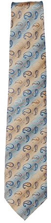 Cesare Pisano Herren Krawatte Schlips Paisley Blau Beige