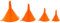 XL Tech 300604 - Juego de 4 embudos. Ø 50/75/100/120 mm Resistentes a aceites e hidrocarburos, Naranja|Yellow|Peach