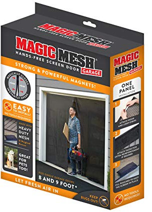 Magic Mesh Garage- zanzariera magnetica a mani libere, adatta per porte singole da garage, 2,3 e 2,4 m