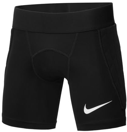 Nike Padded Gardien Goalkeeper Short, Pantaloncini da Portiere Bambini, Nero/Nero/Bianco, XS