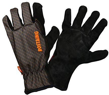 ROSTAING Handschuhe SOLIDO - Ein Paar Lederhandschuhe für Gartenarbeit und schwere Arbeiten - Alle Arbeiten in trockener und feuchter Umgebung - Robuste Schutzhandschuhe für Profis und Privatpersonen