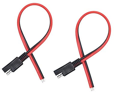 PNGKNYOCN 12V SAE Connector Cable 2-Pack 14AWG SAE 2 Pin Single Plug Quick Connector Disconnect Plug Car Extension Cable for Motorcycles, Cars, Tractors (30cm)