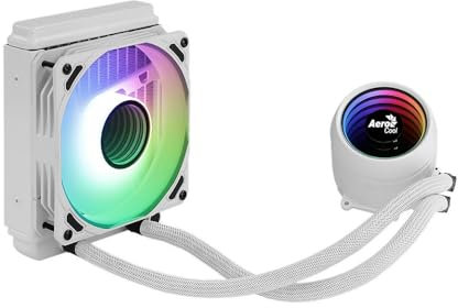 Aerocool MIRAGEL120W, Refrigeración Líquida CPU, Ventilador 120mm ARGB, TDP 200W, Blanco