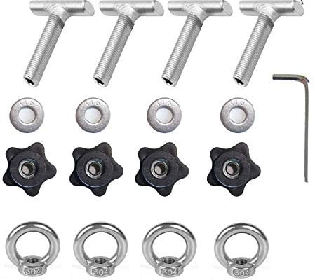 Juego de 4 tornillos de fijación con tuerca de ojal, tornillos de fijación, pernos de carril de bloqueo de carga, ojo de amarre para autobús multivan multiflexboard T5/T6 Viano 7h5883084c