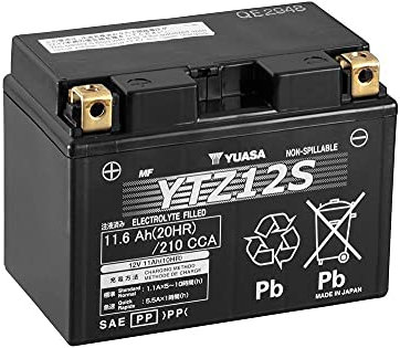 Batterie moto Yuasa YTZ12S AGM - Sans entretien - 12 V 11 Ah - Dimensions: 150 x 87 x 110 mm compatible avec HONDA VTR1000SP 1000 2001