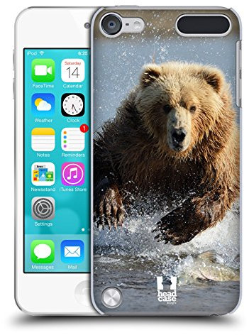 Head Case Designs Grizzly-Bär Springt Tierwelt Harte Rueckseiten Handyhülle Hülle Huelle kompatibel mit Apple iPod Touch 5G 5th Gen