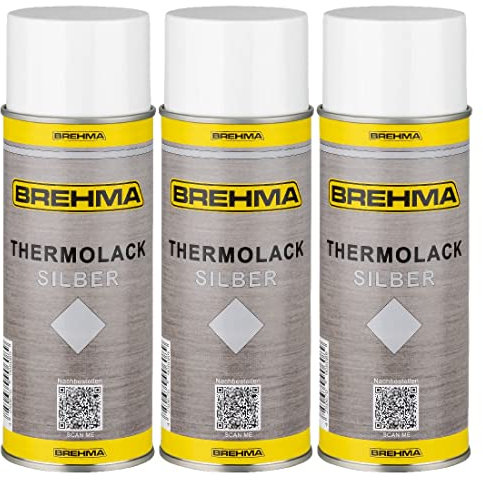 3xBREHMA Thermolack silber 400ml bis 600°C hitzebeständig Schutz Lack abriebfest