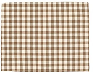 PARAMAISON Tovaglietta Americana Quadri Rustica, Stile Quadretti Country, Bianco e Beige, Sottopiatti Colazione, Tavola da Pranzo, Cucina, Giardino, Pic nic, 40x50 cm