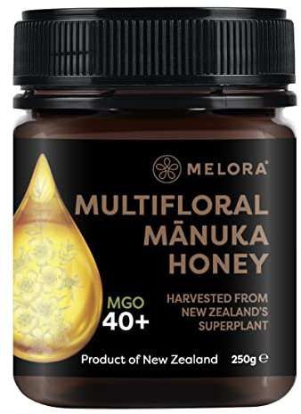 Melora Echter neuseeländischer Manuka-Honig 40 MGO, 250 g – 100% reines und rückverfolgbares Manuka aus Neuseeland