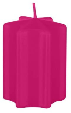 Sternkerzen Fuchsia Pink 12 x Ø 6 cm, 8 Stück, Adventskerzen, Weihnachtskerzen