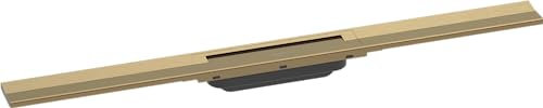 hansgrohe Fertigset Duschrinne RainDrain Flex, Abflussrinne 800mm, Bodenablauf Dusche kürzbar, Brushed Bronze