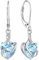 FJ Damen Ohrringe März Geburtsstein 925 Sterling Silber Hängend Aquamarin Ohrringe Unendlichkeit Infinity Schmuck Geschenke für Damen Frauen Mutter Freundin Mama