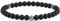 GAVU Bracelet Unisexe 6mm Onyx Mat Breloque Fleur de Lys M 16.5-18.5cm
