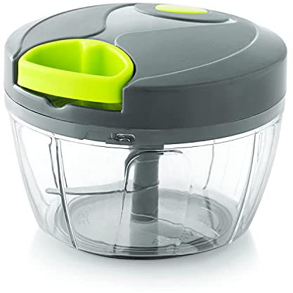 Nobel Manual Easy Choppy Plus Used for Chopping Onions, Vegetables (Hard, Soft & fibrous), Fruits, Salads,with Stainless Steel Blades 650 ML Capacity,Grey