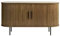 Trendstore Uriel Sideboard in Lamellenoptik, Schiebetüren, moderner Retrolook, Lamellen-Design, Metallakzente, 2 Einlegeböden, praktische Metallfüße, Wohnzimmer, Lamellen Eiche Furnier Smoked, 140