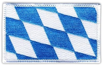 Flagge Bayern - Deutschland - Aufnäher - Bestickter Patch / Abzeichen - Merrow Bordüre