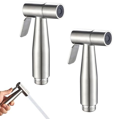 2 Piezas Pulverizador Bidet de Acero Inoxidable Rociador de Bidé de Mano Grifo para WC de Mano Mano Grifos de Bidé Pulverizador, Para la Ducha Higiene del Baño Papel Higiénico Limpieza de Pañales