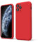 oakxco for iPhone 11 Pro Phone Case Liquid Silicone, Thin Slim Soft Rubber Gel TPU Plain Simple Cover for Women Girl Cute, Matte Solid Color, Red
