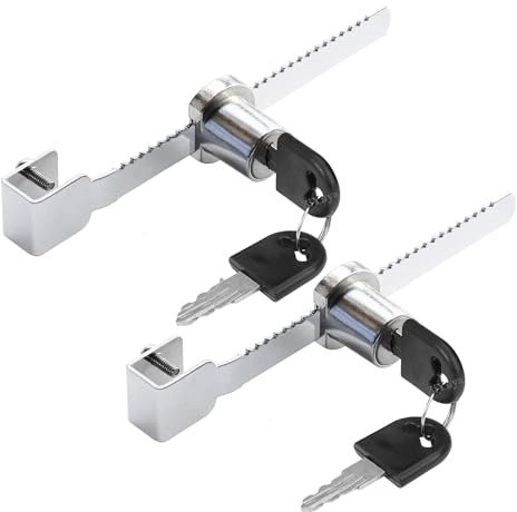 ZiYuya 2pcs Serratura per vetrina per terrario, Lucchetto scorrevole, serratura scorrevole in vetro, serratura a cricchetto per terrario vetrina porte scorrevoli rettili vetrina