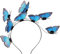 Schmetterling Stirnband Fascinator Schmetterling Braut Cosplay Haarband Frauen Mädchen Karneval Kopfschmuck Haarreif Party Kopfbedeckung Accessoire für Ostertag Hochzeit (Blue, One Size)