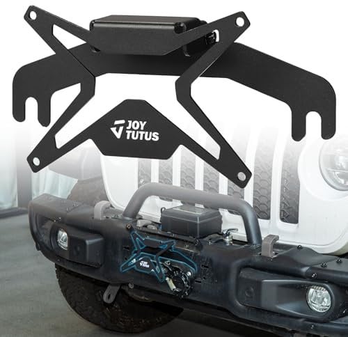 JOYTUTUS Universal Flip-Up License Plate Mount For 10 Hawse Fairlead, License Plate Holder Compatible With Pickup Truck Off-Road Car RV Bumper Winch Hawse Fairlead Front License Plate Bracket