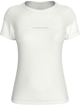 Calvin Klein Damen T-Shirt Kurzarm Institutional Graphic Slim Fit