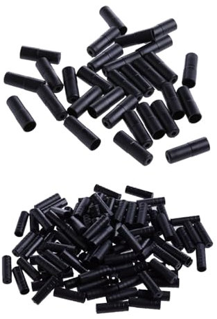 Bamyli 200 Stück Fahrrad Endkappen, Bremszug Endhülsen, Schaltzug Endhülse, Schwarz, Schaltzug Bremsseil Schaltseil Fahrrad Bremszug Endkappen (100Pcs 5mm und 100Pcs 4mm)