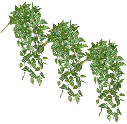 Arborus 3 STK Künstliche Hängende Zweige Künstliche Hängende Pflanzen 57 cm Hängepflanze Künstlich Dekozweige Peperomien Kunstpflanzen ohne Topf Wand Vase Deko Regal Deko