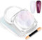 Perle Weiß Chrome Nail Powder BISHENGYF - 1g Superglänzend Red Aurora Chromfarbener Nagelpuder, Neon Glassy Metal Meerjungfra Cromepulver Nägel Glitzerpuder Miror Glazed Pigment DIY Nagelkunst Deko