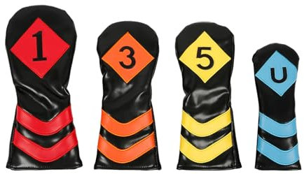 Golf Iron Headcovers Big Number Long Neck Golf Club Head Thick Synthetic PU Golf Headcover Set