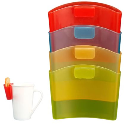 4 Pack Cup Cookie Holder, Cup Side Cookie Holder Cookie Container, Cookie Holder for Cup Hooks to Mugs and Milk Glasses to Keep Cookies and Biscuits, Reusable Cookie Holder For Cup