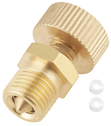 Air Bleed Valve Brass, Brass Air Bleeder Valve Screw Replacement for High Pressure Electric Pump Accessories - Pack of 2