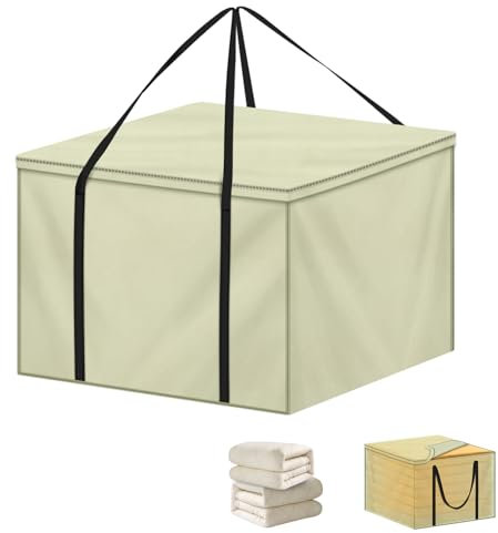 LAMUNI Gartenpolster Auflagentasche, 80x80x60cm Aufbewahrungstasche Gartenauflagen Wasserdicht Polsterauflagen Schutzhülle mit Tragegriff, 600D Oxford Tasche für Auflagen, Stuhlkissen, Sofakissen