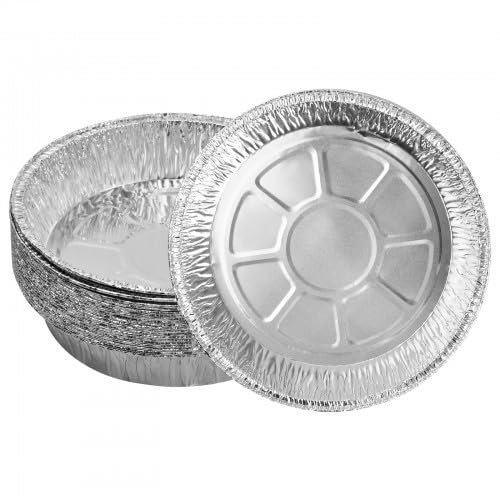 20 Piezas Bandejas Aluminio Desechables, Bandejas para Hornear de Papel de Aluminio de 8 Pulgadas, Bandeja Barbacoa, Bandejas de Aluminio, para Hornear, Asar, Cocinar